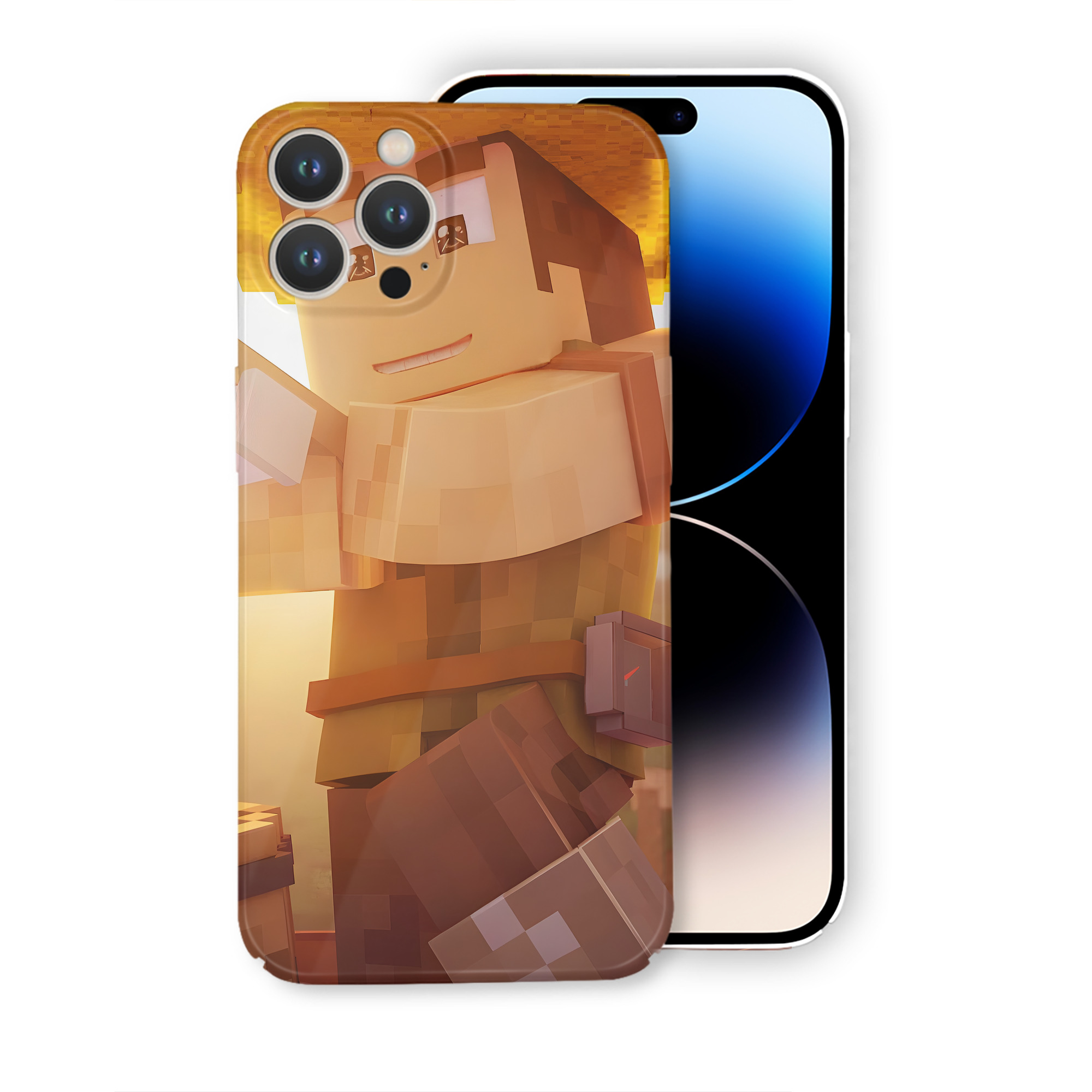 （画像用） マインクラフト ブロックの世界 Minecraft MC Block world 【iPhone 14シリーズ対応】ハードケース